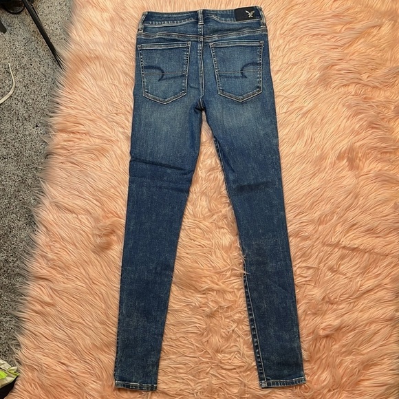 American Eagle Super Stretch Hi Rise Blue Jegging Size 2 - Picture 3 of 7